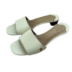 Women’s Lauren Ralph Lauren White Fay Slip On Slide Dress Sandals Size 8.5M